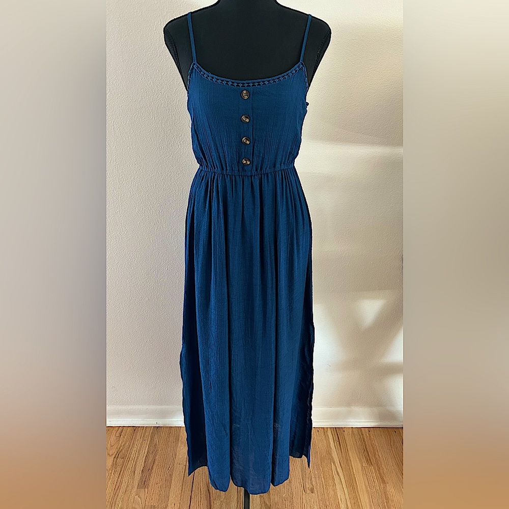 NWT Say What? Blue sleeveless maxi dress